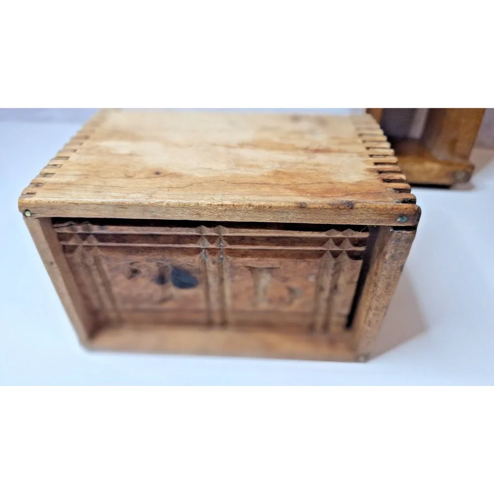 Wooden Antique Butter Mold with Metal Plunger Press